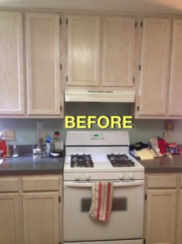  The existing stove and cabinets prior to the remodel.... 