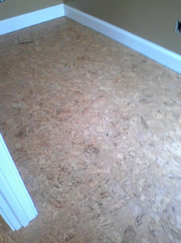 After the intense prep work, a beautiful cork floor! 