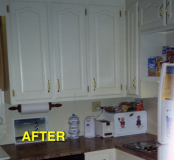  ...solid wood raised panel doors make for nice bright cabinets! 