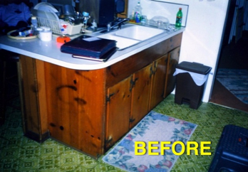  This old cabinet still has life in it, especially after Bob transforms it from this... 